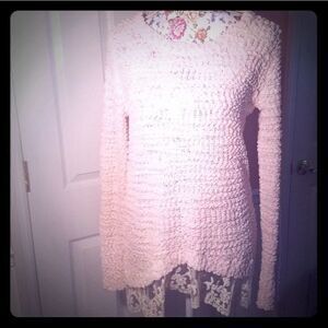 3 for $18 Pink Popcorn Sweater with Lace Bottom Size M‎